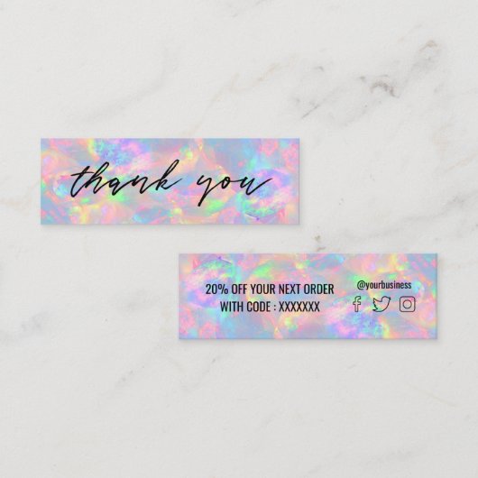 pastel opal achtergrond mini visitekaartje (Voorkant / Achterkant)