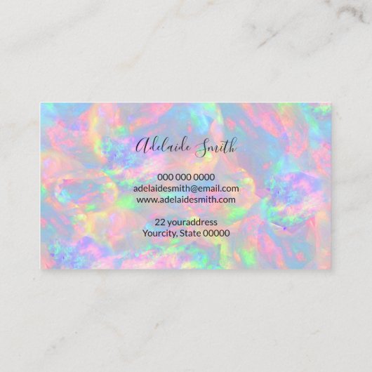 pastel opal afspraakkaart visitekaartje (Achterkant)