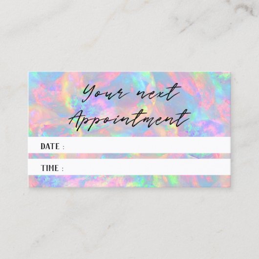 pastel opal afspraakkaart visitekaartje (Voorkant)