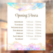 Pastel Opal Design Opening Uours Window Cling Raamsticker (Vel 2)
