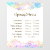 Pastel Opal Design Opening Uours Window Cling Raamsticker (Vel)