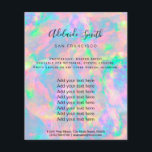 pastel opal FAUX holografen Flyer<br><div class="desc">schoonheidssalon professionele make - up kunstenaar flyer</div>