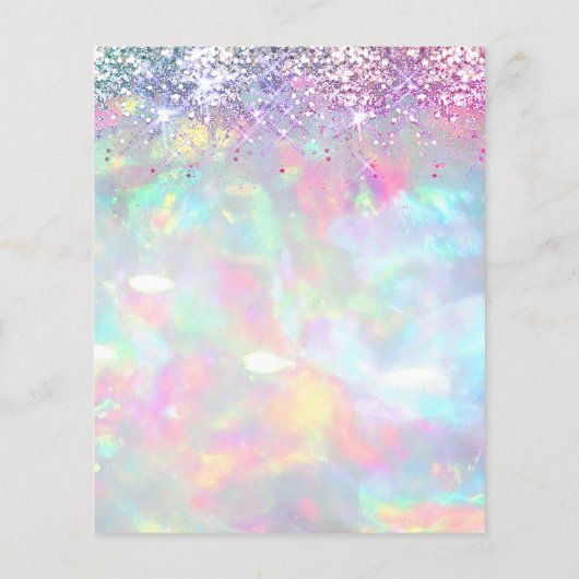 pastel opal glitter FAUX holografen Flyer (Achterkant)