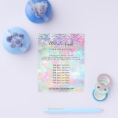 pastel opal glitter FAUX holografen Flyer (Enkel)
