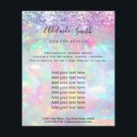 pastel opal glitter FAUX holografen Flyer<br><div class="desc">schoonheidssalon professionele make - up kunstenaar flyer</div>