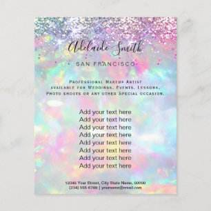 pastel opal glitter FAUX holografen Flyer