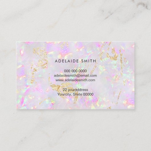 pastel opal mineraal visitekaartje (Achterkant)