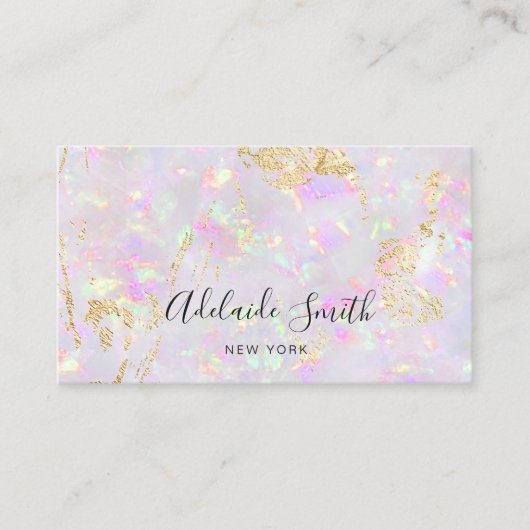 pastel opal mineraal visitekaartje (Voorkant)