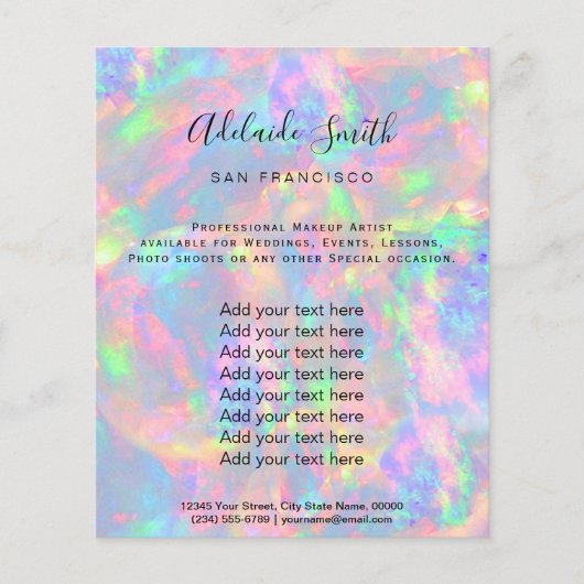 pastel opal NEPH holografische Flyer (Voorkant)