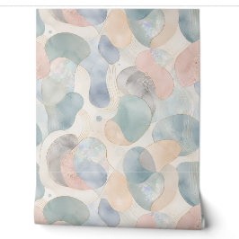 Pastel Opal Organische Vormen Waterverf Behang