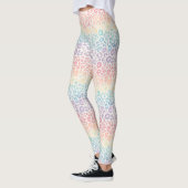 Pastel Opal Regenboog Luipaardprint Leggings (Links)