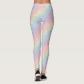 Pastel Opal Regenboog Luipaardprint Leggings (Achterkant)