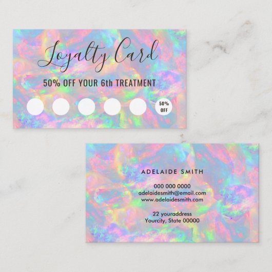pastel opal textuur loyaliteitskaart visitekaartje (Voorkant / Achterkant)