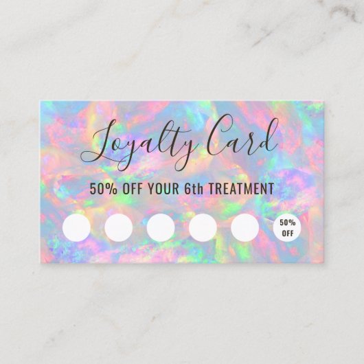 pastel opal textuur loyaliteitskaart visitekaartje (Voorkant)