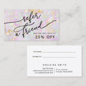 pastel opal textuur verwijzingskaart visitekaartje (Voorkant / Achterkant)