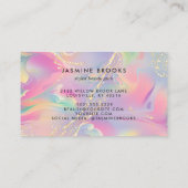 Pastel Opal Waterverf Glitter Visitekaartje (Achterkant)
