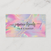 Pastel Opal Waterverf Glitter Visitekaartje (Voorkant)