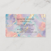 Pastel Opal Waterverf Gold Glitter Visitekaartje (Achterkant)