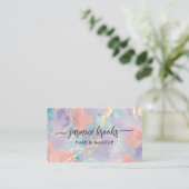 Pastel Opal Waterverf Goud Glitters Visitekaartje (Staand voorkant)