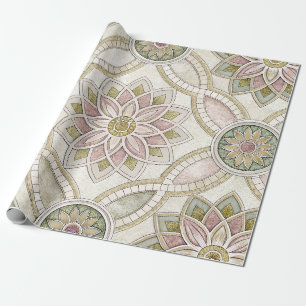 Pastel Opalescent Bloem Mozaïek - Mandala Cadeaupapier