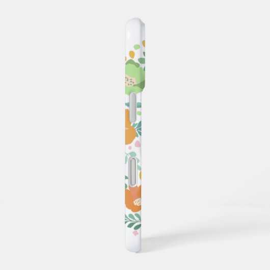 Pastel Orange Dachshund with Flower – Custom Name iPhone 16 Hoesje (Rechterkant)