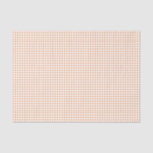 Pastel Orange Gingham Pattern Small Check Plaid Tissuepapier (Voorkant)