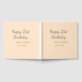 Pastel orange gray happy 21st birthday name date gastenboek (Volledig)