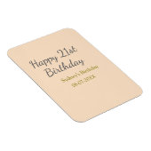 Pastel orange gray happy 21st birthday name date magneet (Rechterzijde)