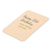 Pastel orange gray happy 21st birthday name date magneet (Linkerzijde)