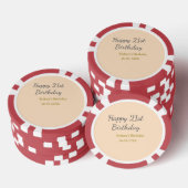Pastel orange gray happy 21st birthday name date poker chips (Opstapeling)