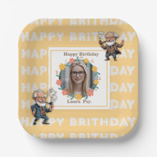 Pastel Orange Psychology Birthday Photo Square Fra Papieren Bordje
