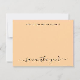 Pastel Orange Stylish Script Elegant Minimalist Notitiekaartje