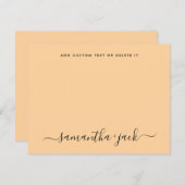 Pastel Orange Stylish Script Elegant Minimalist Notitiekaartje (Voorkant / Achterkant)