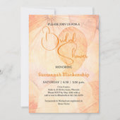 Pastel Oranje Abstract Bruidsdouche Achtergrond Kaart (Voorkant)