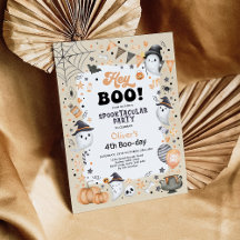 Pastel Oranje Black Halloween Ghost Boy Birthday