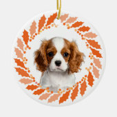Pastel Oranje Cavalier King Charles Spaniel Keramisch Ornament (Voorkant)