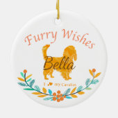 Pastel Oranje Cavalier King Charles Spaniel Keramisch Ornament (Achterkant)