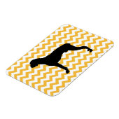 Pastel Oranje Chevron met Boxer Silhouette Magneet (Linkerzijde)