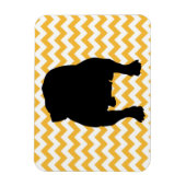 Pastel Oranje Chevron met Engelse bulledog Shadow Magneet (Verticaal)