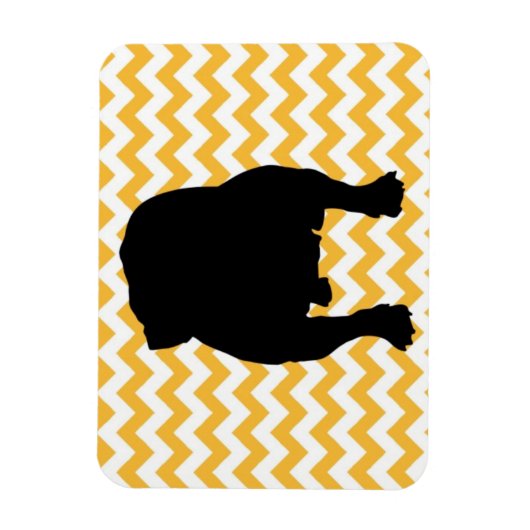 Pastel Oranje Chevron met Engelse bulledog Shadow Magneet (Verticaal)