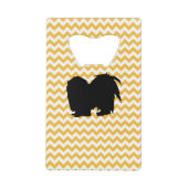 Pastel Oranje Chevron met Shih Tzu Creditkaart Flessenopener (Voorkant)