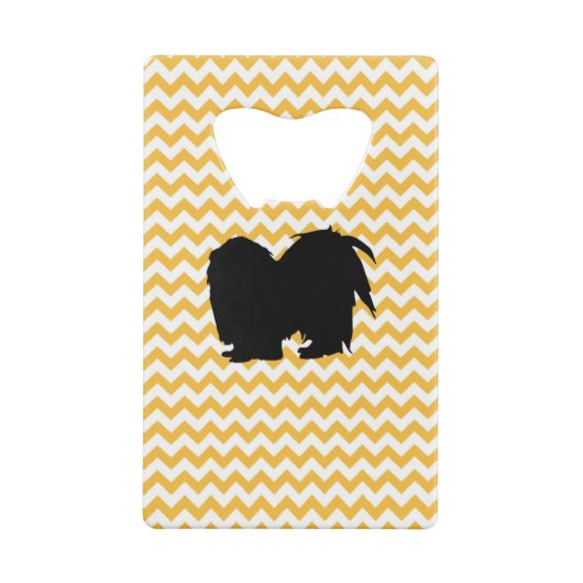 Pastel Oranje Chevron met Shih Tzu Creditkaart Flessenopener (Achterkant)