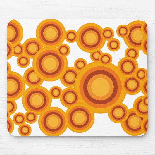 pastel oranje cirkel muismat (Voorkant)