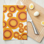 pastel oranje cirkel theedoek (Quarter Fold)