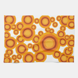 pastel oranje cirkel theedoek