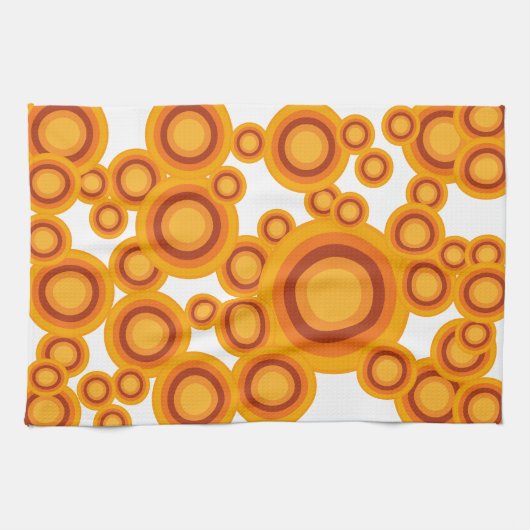 pastel oranje cirkel theedoek (Horizontaal)