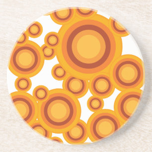 pastel oranje cirkel zandsteen onderzetter