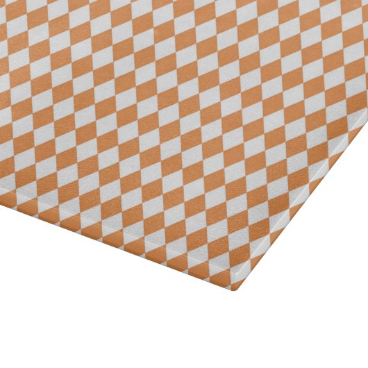 Pastel Oranje Diamond Checkerboard Snijplank (Hoek)