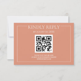 Pastel Oranje Elegante Moderne Trouw RSVP Kaartje