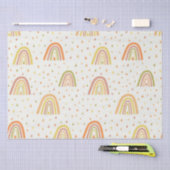 Pastel Oranje en Geel Boho Rainbows Patroon Tissuepapier (Craft)